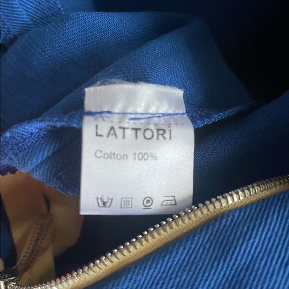 Blue Denim Mini Dress Collared Halter 100% Cotton, Cutout Shoulder, Size S - Picture 11 of 15